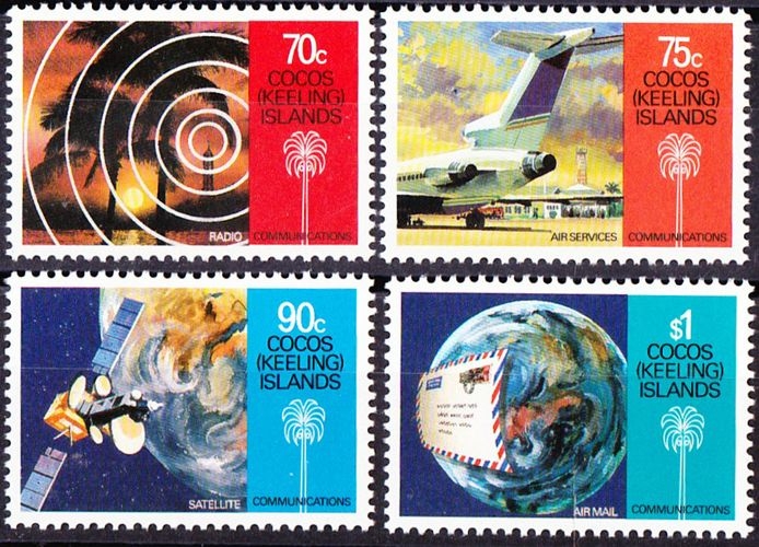 Cocos (Keeling) 1987 Moyens de communication (avion, satellite, globe, radio)