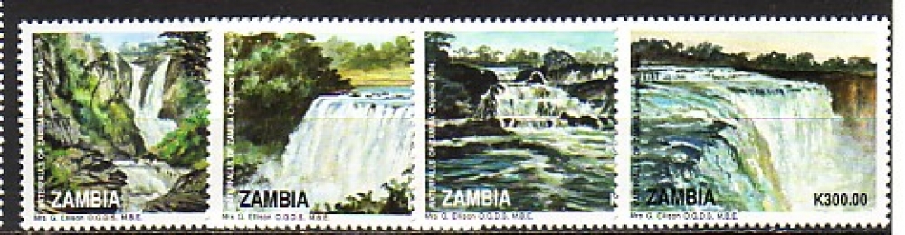 Zambie 1993  Y&T  574 - 577  N**   chutes d'eau