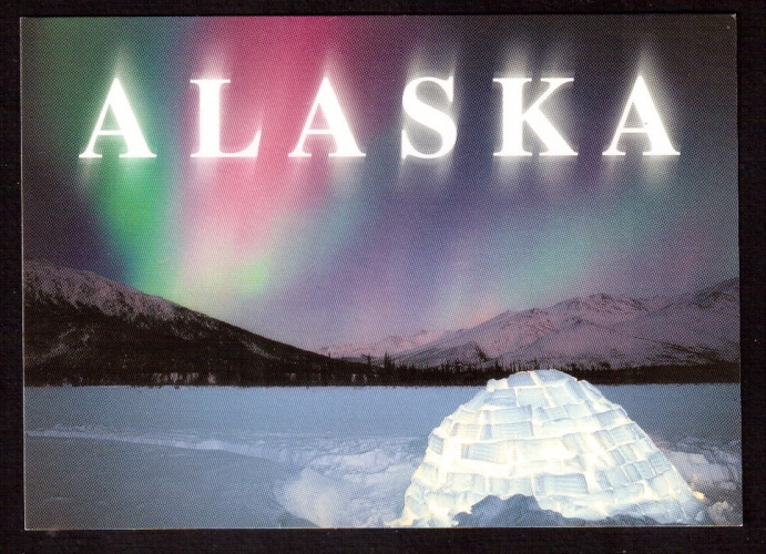 Etats-Unis Cpm  Alaska  Northern Lights - igloo