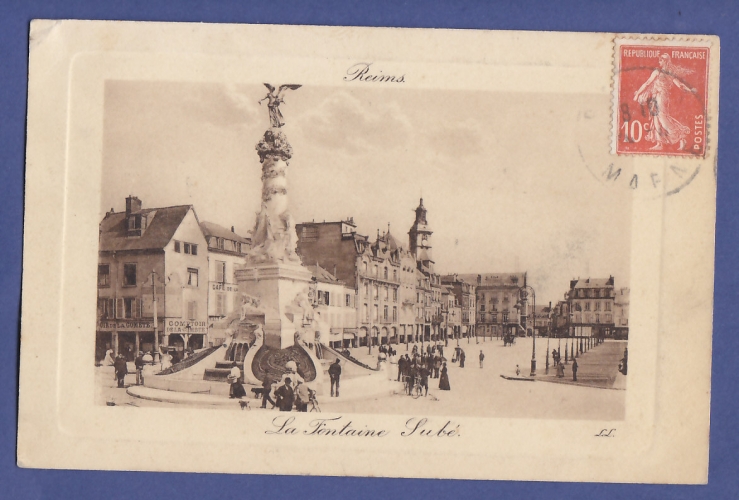 (51) REIMS -CPA -la fontaine  sube - circulée en 1909