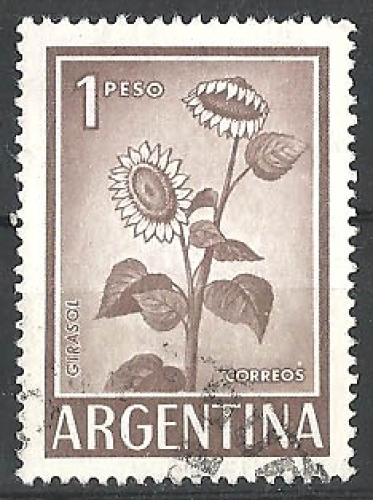 Argentine - Y&T 604A obl - le tournesol - année 1959 - 62