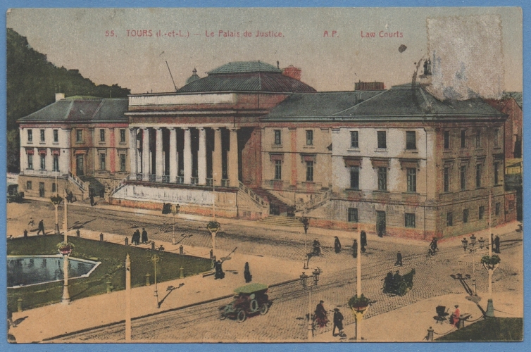 TOURS PALAIS DE JUSTICE timbre enlevé