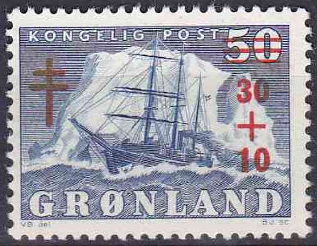 GROENLAND 1958 NEUF** MNH N° 31 bateaux voiliers