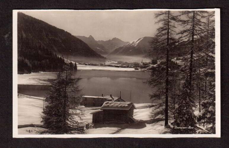 Suisse Cpsm Davoser-see - lac de Davos - Grisons - chalets