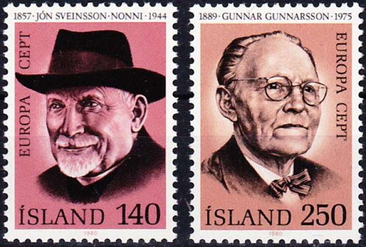 Islande 1980 Europa - Personnages célèbres - Y&T 505/6 **