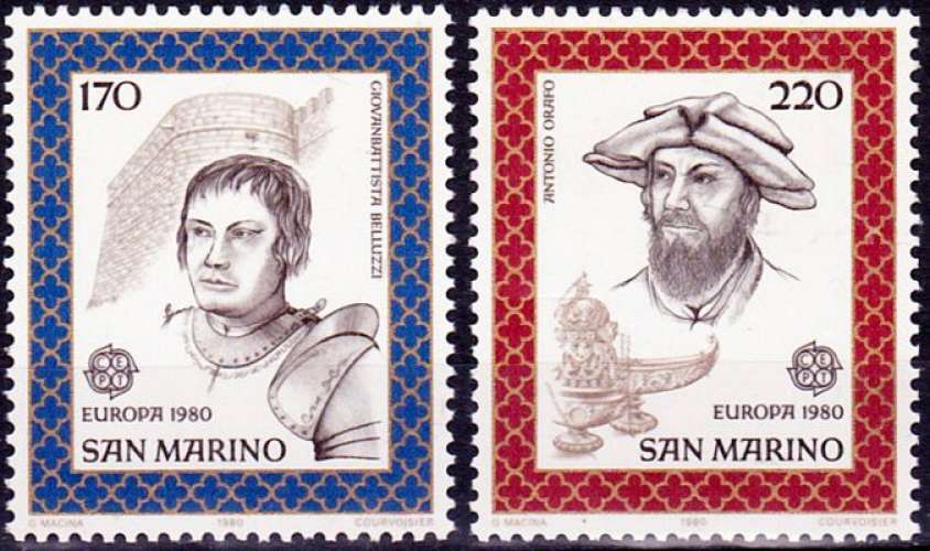 Saint-Marin 1980 Europa - Personnages célèbres - Y&T 1011/2 **