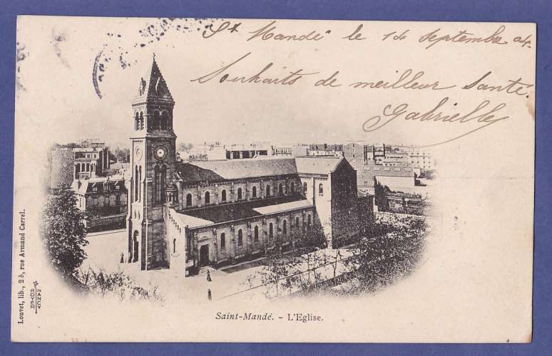 (94) SAINT MANDE -CPA - l'eglise -   circulée en 1904