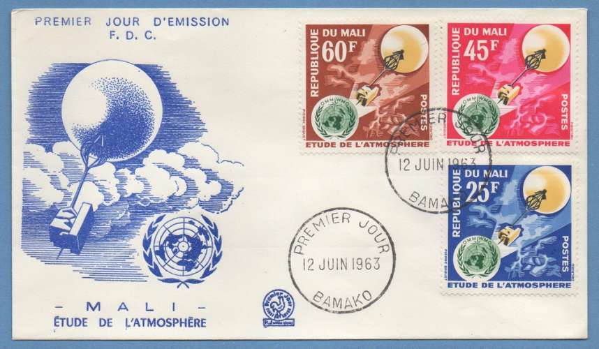 FDC 47 / 9 MALI ETUDE ATMOSPHERE METEO 1963