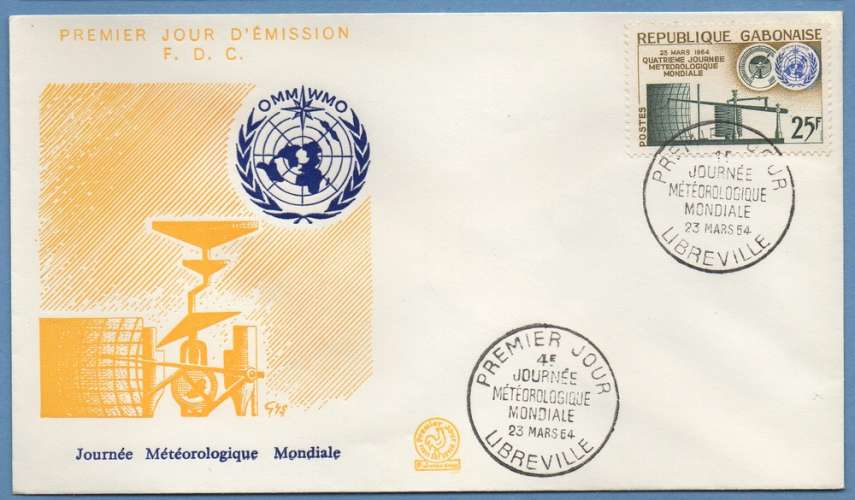 FDC 169 GABON JOURNEE METEOROLOGIQUE 1964