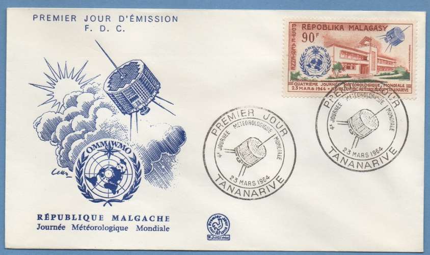 FDC PA 95 MADAGASCAR JOURNEE METEOROLOGIQUE 1964