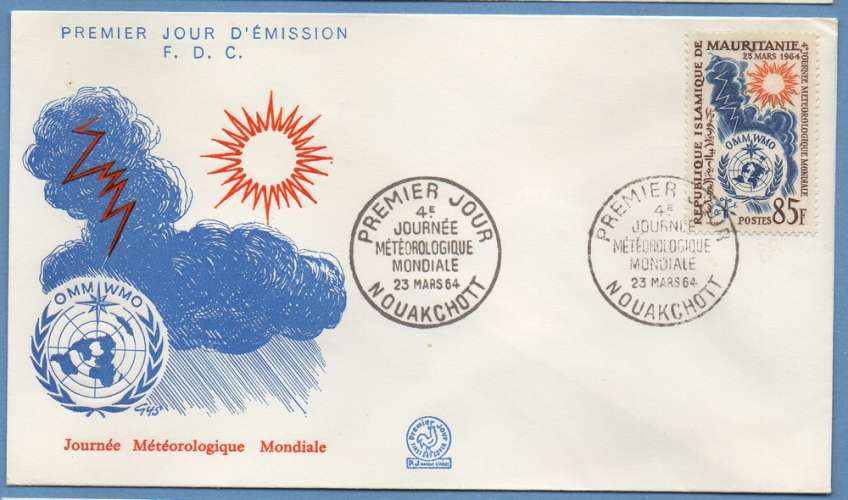 FDC 177 MAURITANIE JOURNEE METEOROLOGIQUE 1964