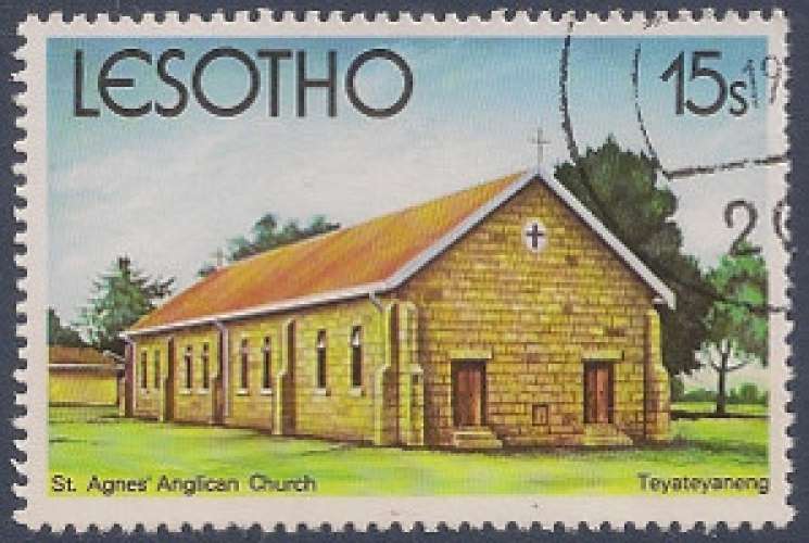 LESOTHO 1980 : yt 406 Oblitére/Used # Eglise anglicane Saint Agnés