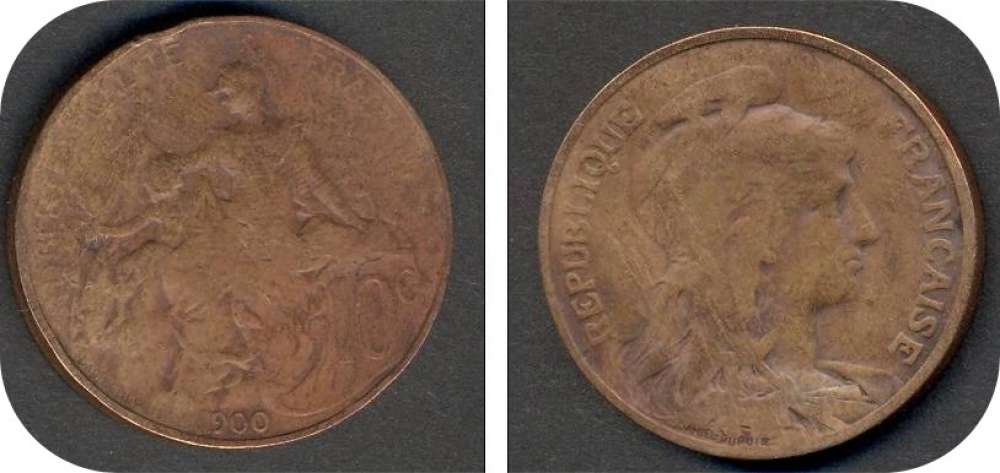 FRANCE 10 CENTIMES -DUPUIS  - ANNEE 1900           