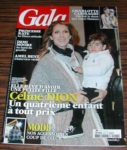 Magazine Gala 1017 décembre 2012 Céline Dion en couverture