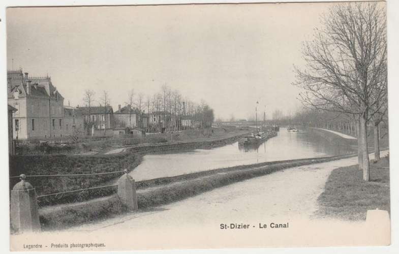 cpa 52 Saint-Dizier Le Canal ( péniche )