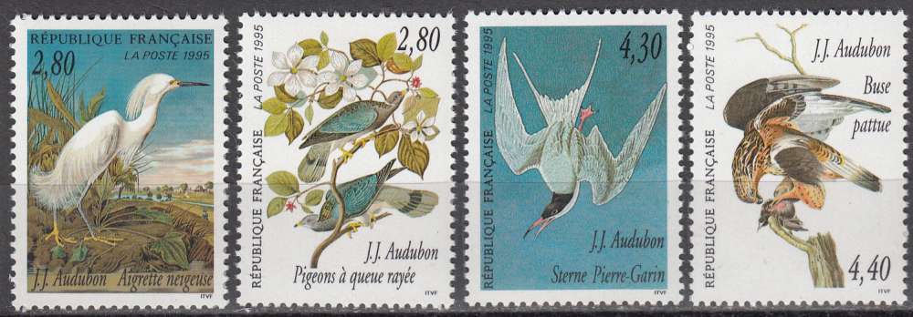 France 1995  Y&T  2929-2932  N**  oiseaux