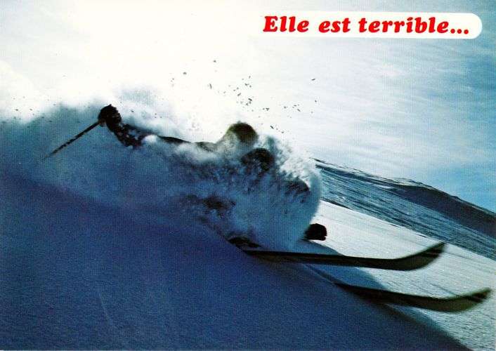 France CPM Humour - Elle est terrible... (ski)