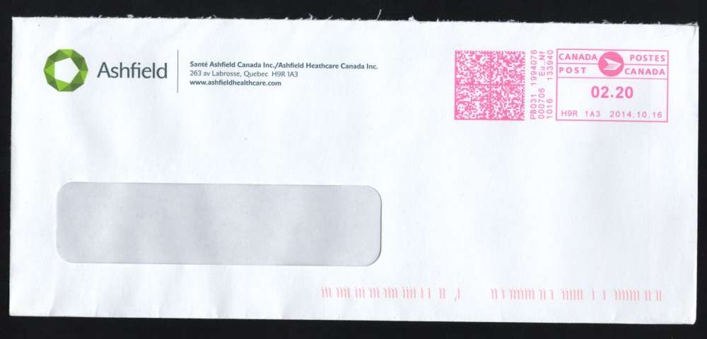 Canada EMA Empreinte Postmark Santé ASHFIELD Healthcare