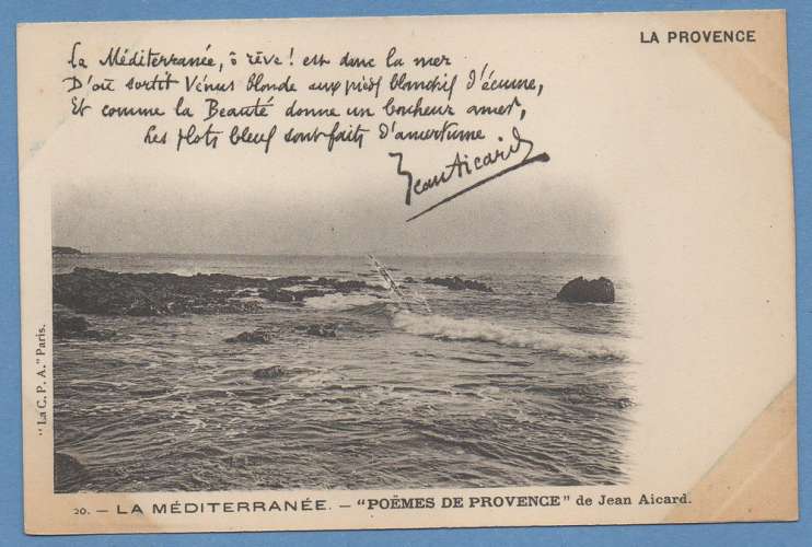 CPA POEME DE PROVENCE J. AICARD non écrite dos 1900 