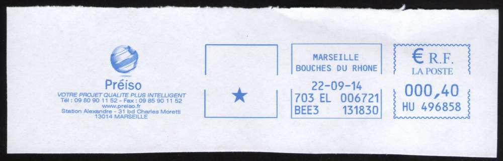 France EMA Empreinte Postmark Préiso 13014 Marseille