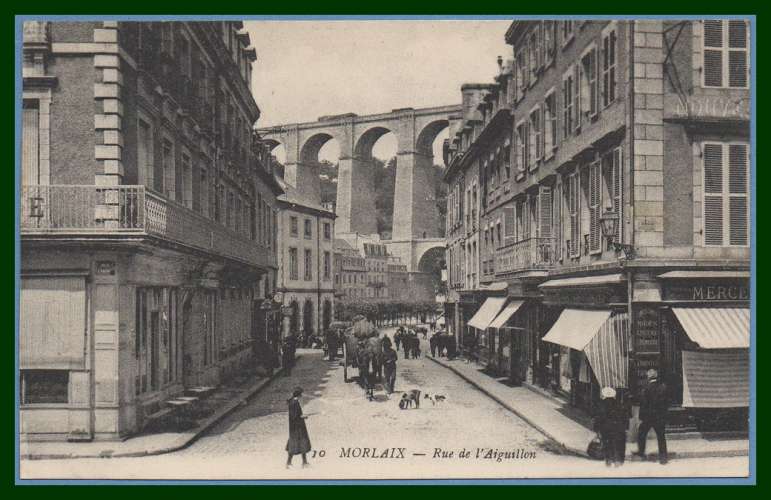  CPA MORLAIX  RUE DE L AIGUILLON non écrite TTB 