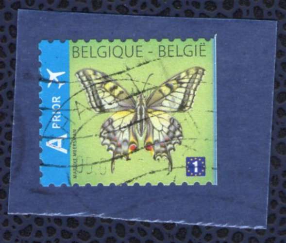 BELGIQUE Oblitéré ronde sur fragment Papillon Butterfly