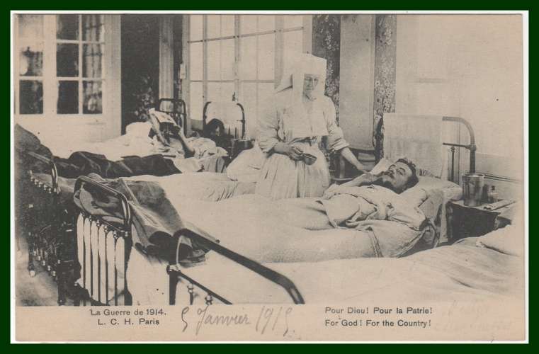 CPA  HOPITAL MILITAIRE écrite Amiens 1915