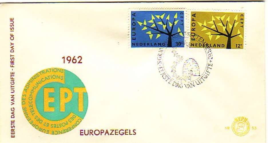 Europa 1962  Pays-Bas  758/59  sur FDC