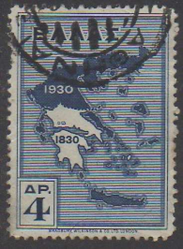 GRÈCE 1930 - CARTE DE LA GRÈCE - YT : 386