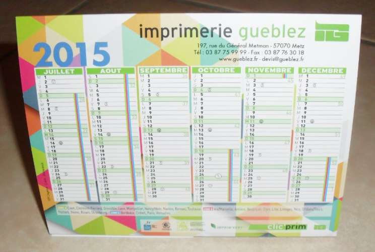 Calendrier 2015 Gueblez