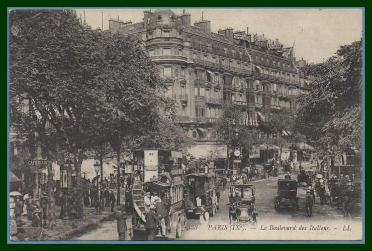 CPA PARIS  BOULEVARD DES ITALIENS  écrite voy 1910