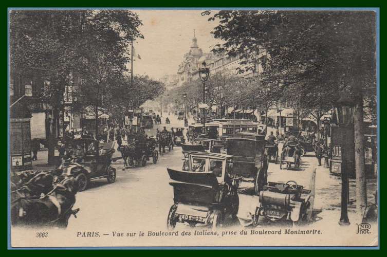 CPA PARIS  BOULEVARD DES ITALIENS  écrite voy FM 1918 