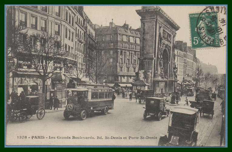 CPA PARIS  BOULEVARD PORTE ST DENIS  écrite voy 1914