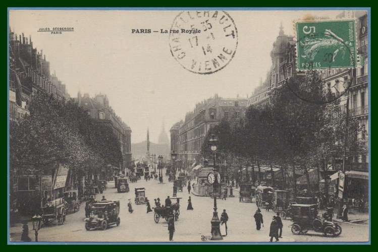 CPA PARIS RUE ROYALE  voy 1914