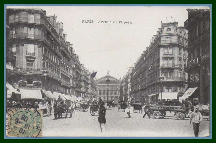 CPA PARIS AVENUE DE L OPERA voy 1906 TB