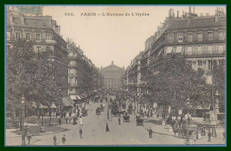 CPA PARIS AVENUE DE L OPERA voy 1907 TB