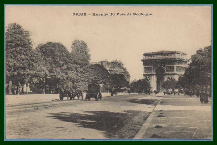 CPA PARIS AVENUE DU BOIS DE BOULOGNE écrite 1918 TB