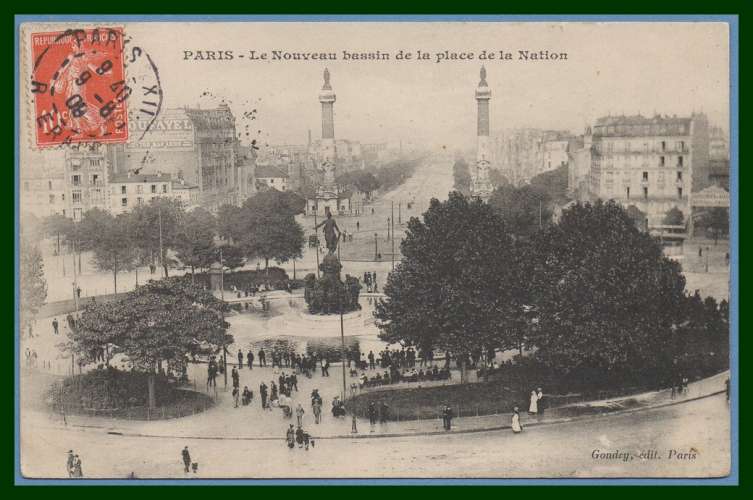 CPA PARIS PLACE DE LA NATION voy 1909 TB 