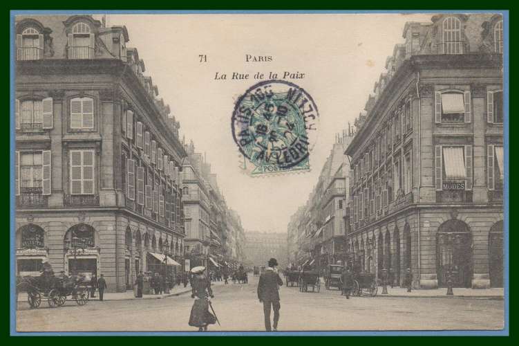 CPA PARIS RUE DE LA PAIX voy  1904