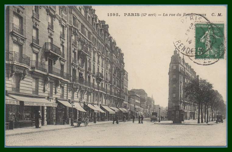 CPA PARIS RUE DU RENDEZ VOUS voy  1914 TB (R)