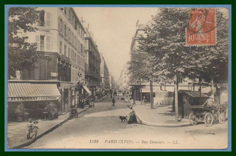 CPA PARIS RUE DEMOURS voy  1910 TB 