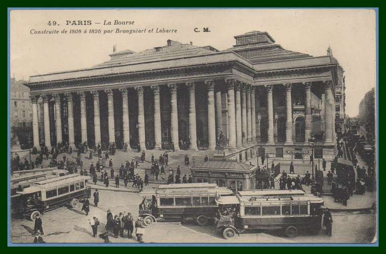 CPA PARIS LA BOURSE écrite 