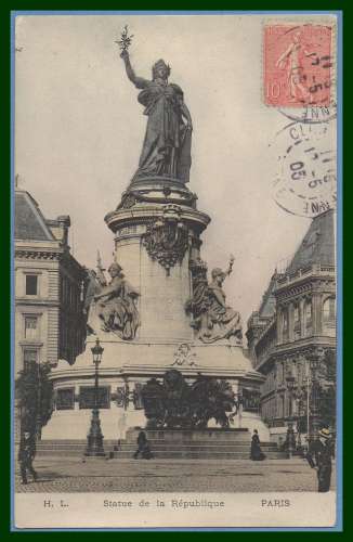 CPA PARIS STATUE DE LA REPUBLIQUE voy 1905  TB