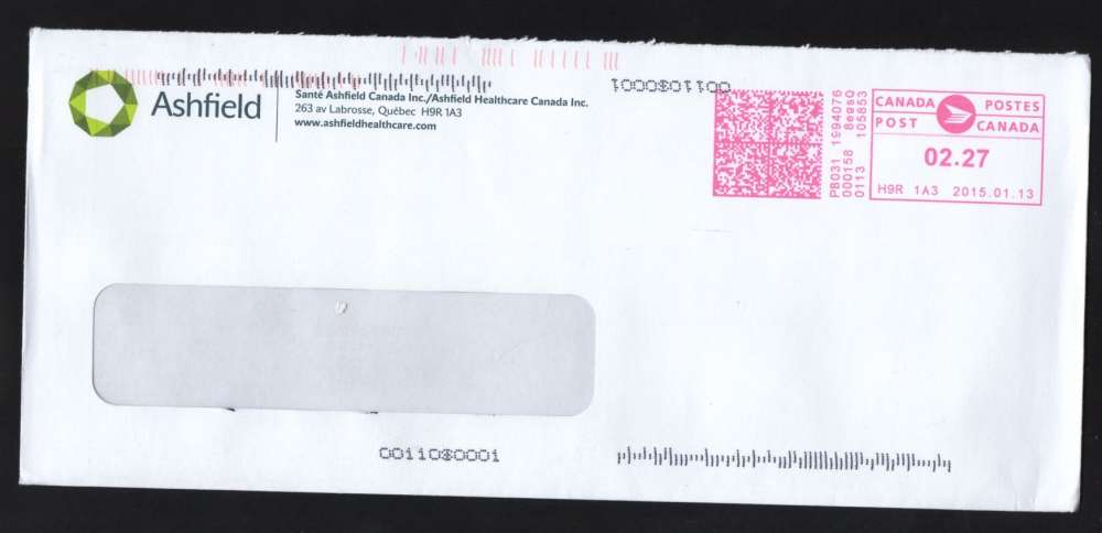 Canada EMA Empreinte Postmark Santé ASHFIELD Healthcare