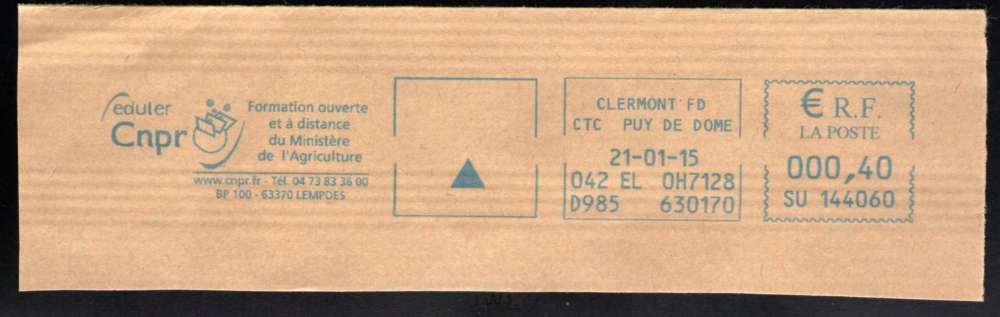 France EMA Empreinte Postmark Eduler Cnpr Formation 63370 LEMPDES