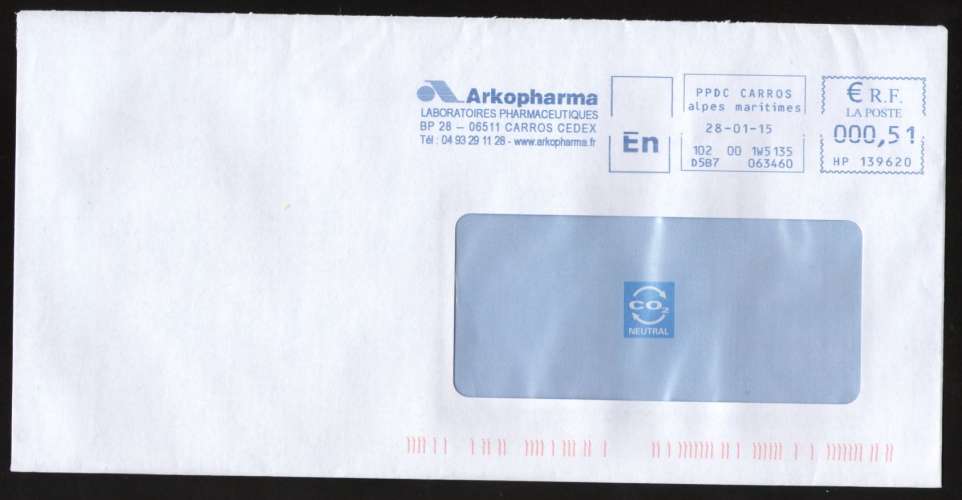 France EMA Empreinte Postmark ARKOPHARMA Laboratoires Pharmaceutiques 06511 Carros