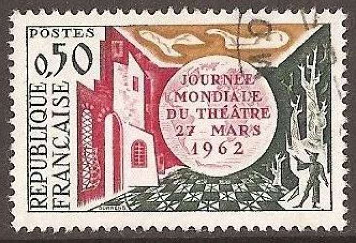 FRANCE 1962 YT 1334 oblitéré - Journée mondiale du théatre