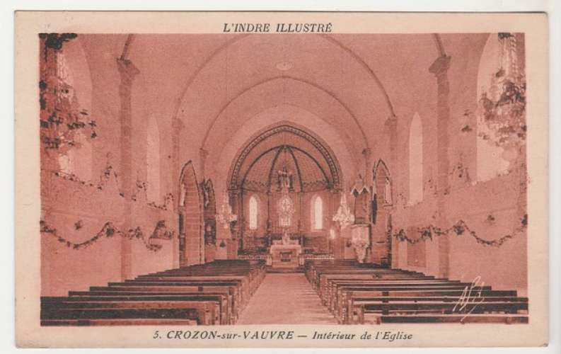 cpsm 36 Crozon-sur-Vauvre  Intérieur de l'Eglise