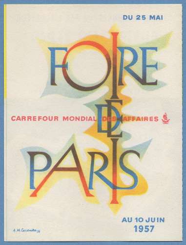 Carte d'acheteur Foire de Paris 1957