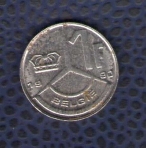 Belgique 1990 Pièce de Monnaie Coin 1 Franc Baudouin I